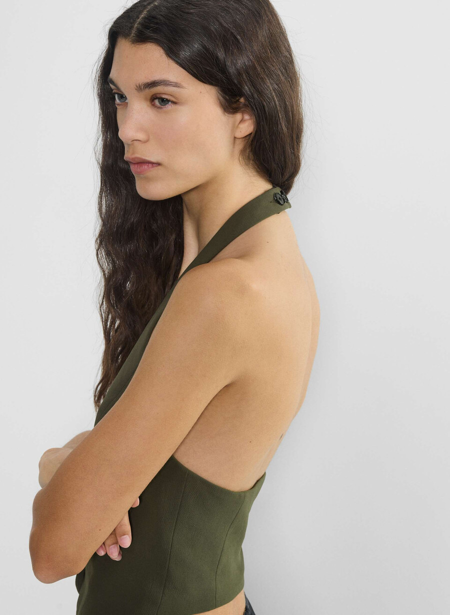 vito vest - crepette mØrk olive