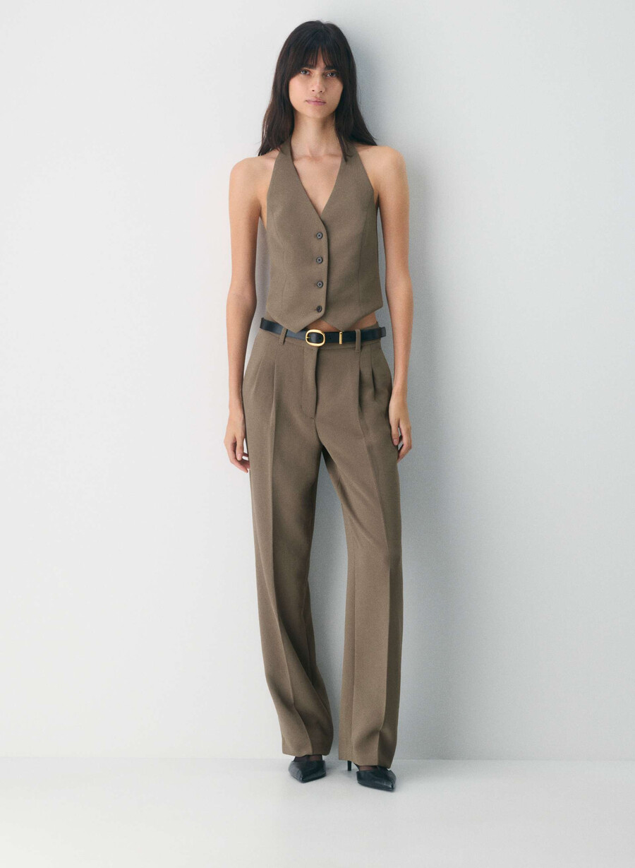 vito vest - crepette cola taupe