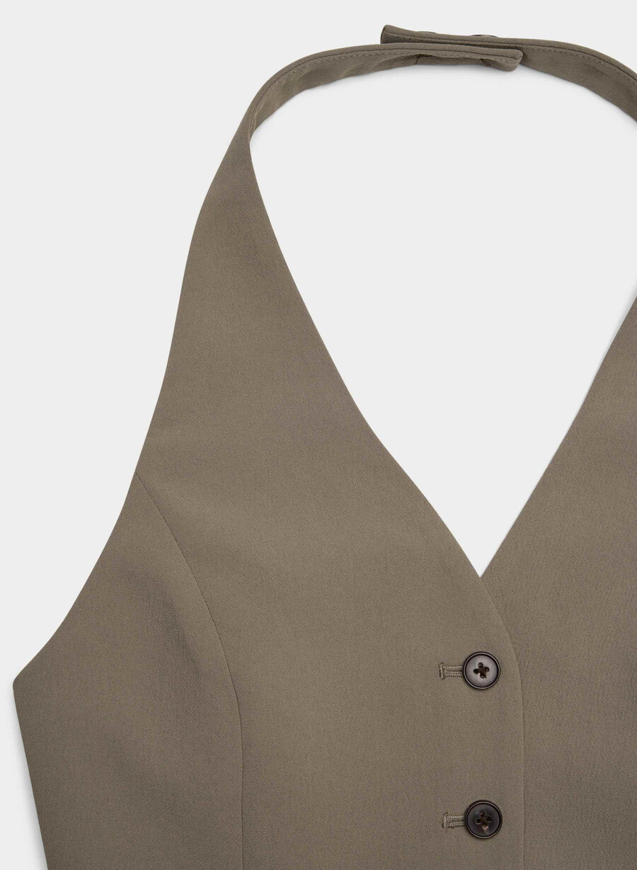 vito vest - crepette cola taupe