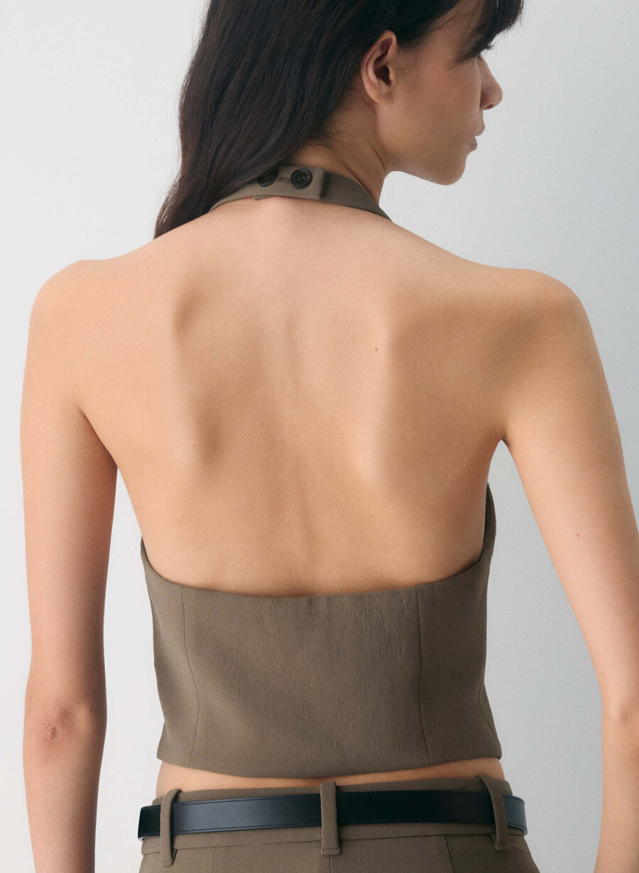 vito vest - crepette cola taupe
