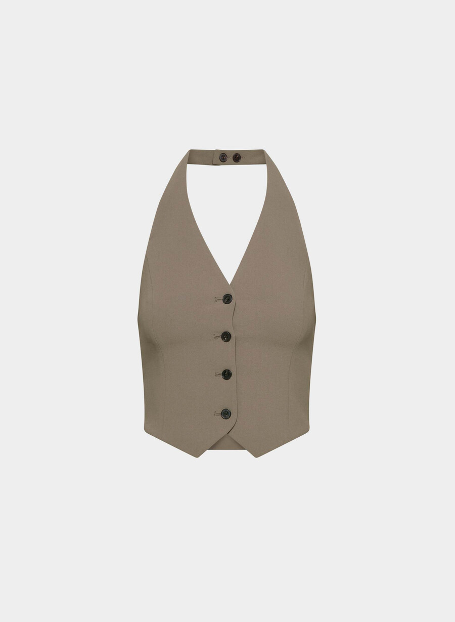 vito vest - crepette cola taupe