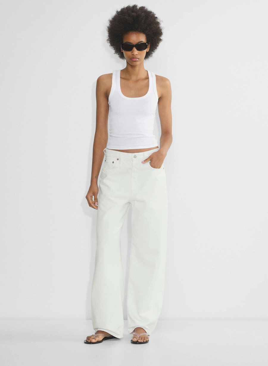 agolde lavsittende baggy jeans milkshake