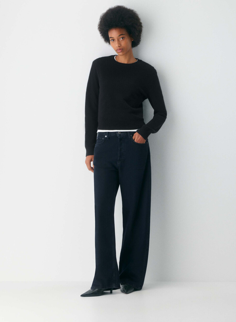 agolde lavsittende baggy jeans crushed