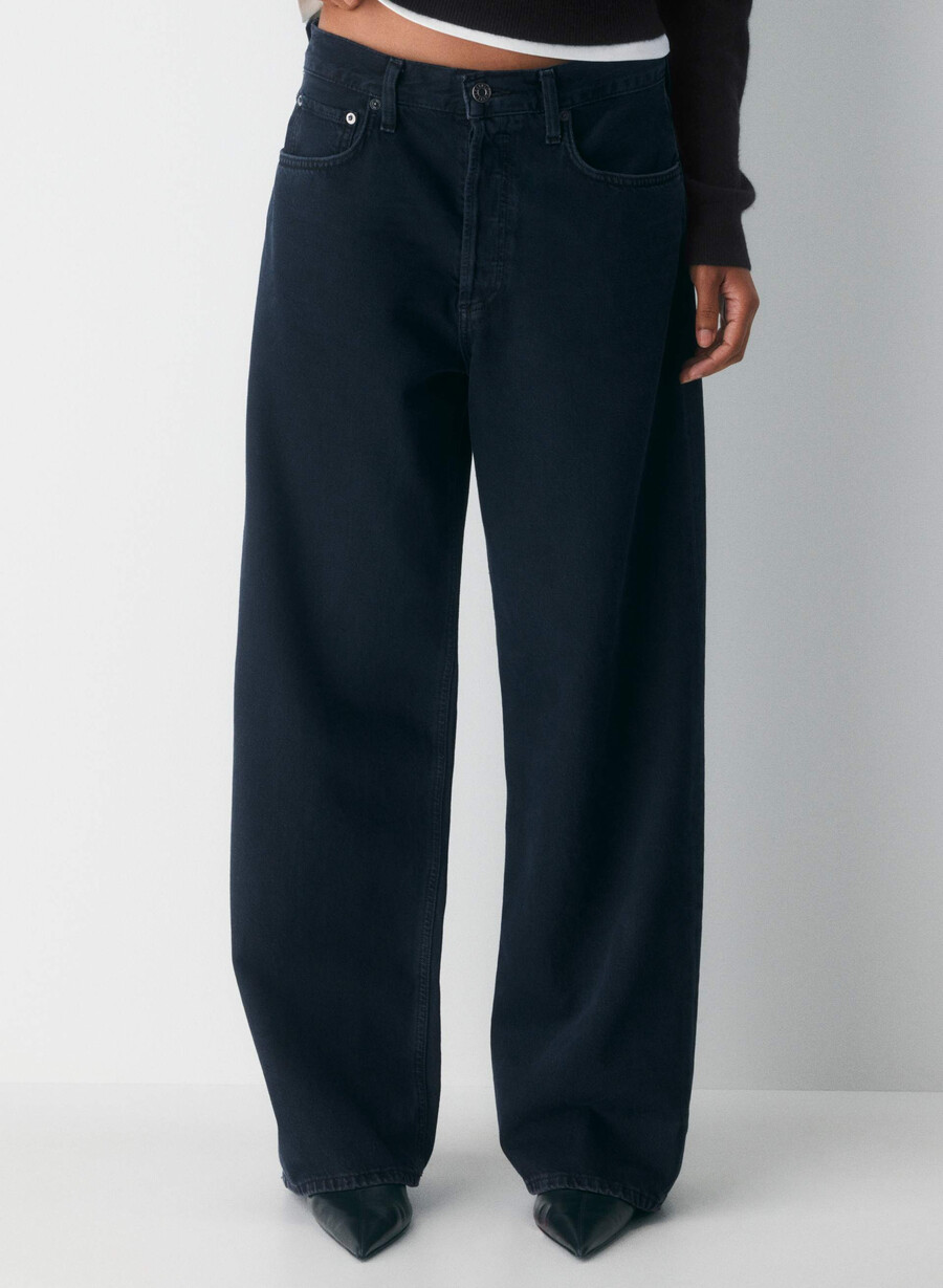 agolde lavsittende baggy jeans crushed