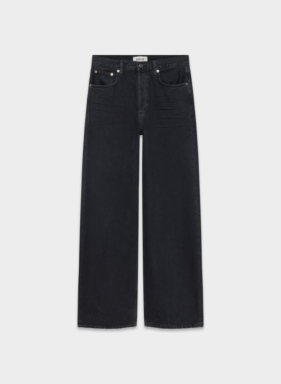 agolde lavsittende baggy jeans crushed