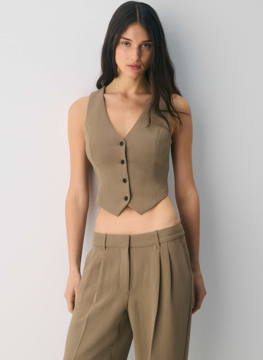 pacino vest - crepette folio brun