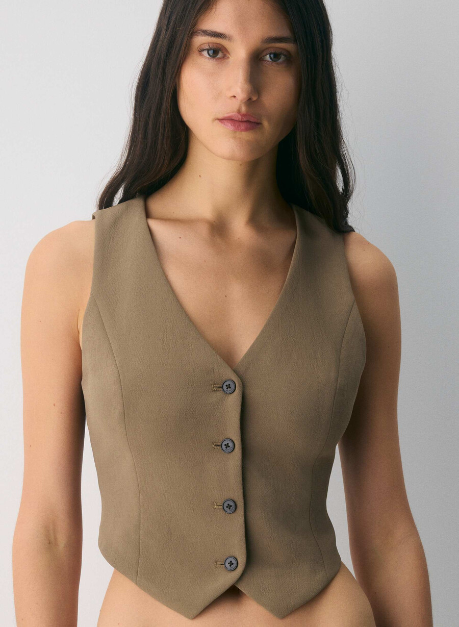 pacino vest - crepette folio brun