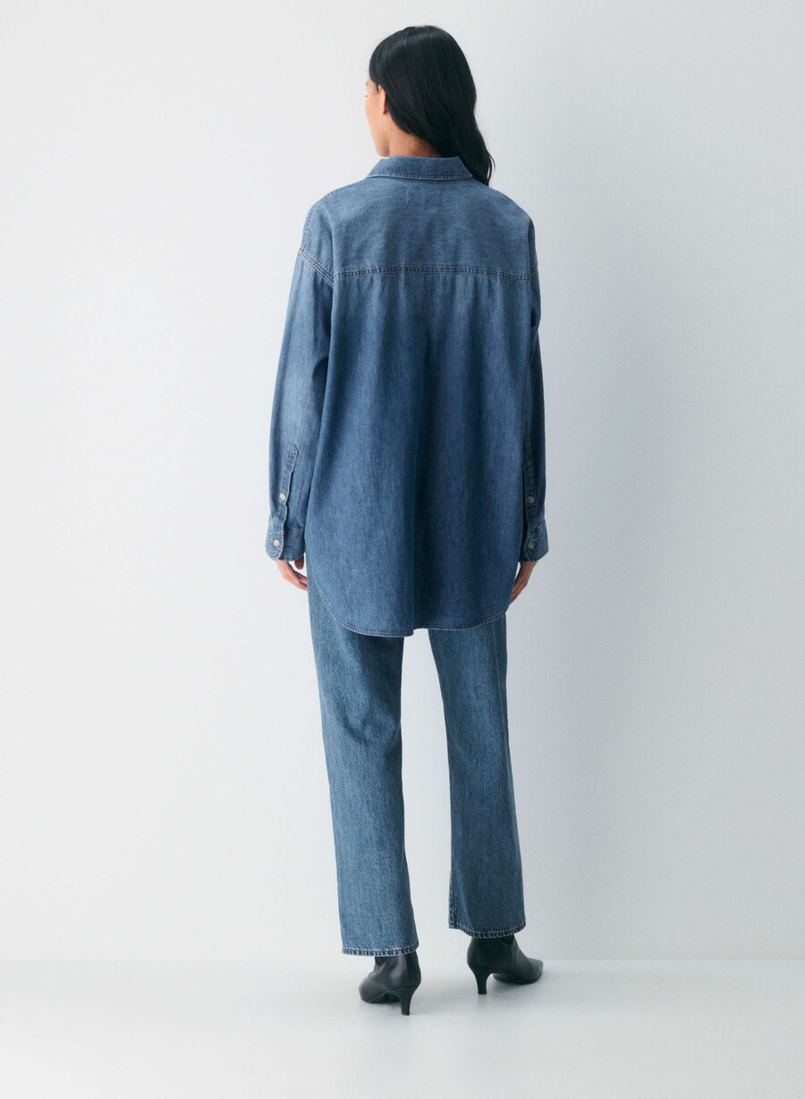 denim forum komfortabel denimskjorte fra 80-tallet 5 år kiss n tell svart