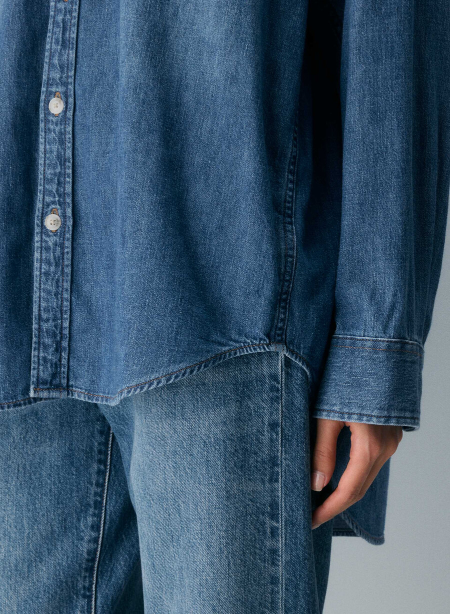 denim forum komfortabel denimskjorte fra 80-tallet 5 år kiss n tell svart
