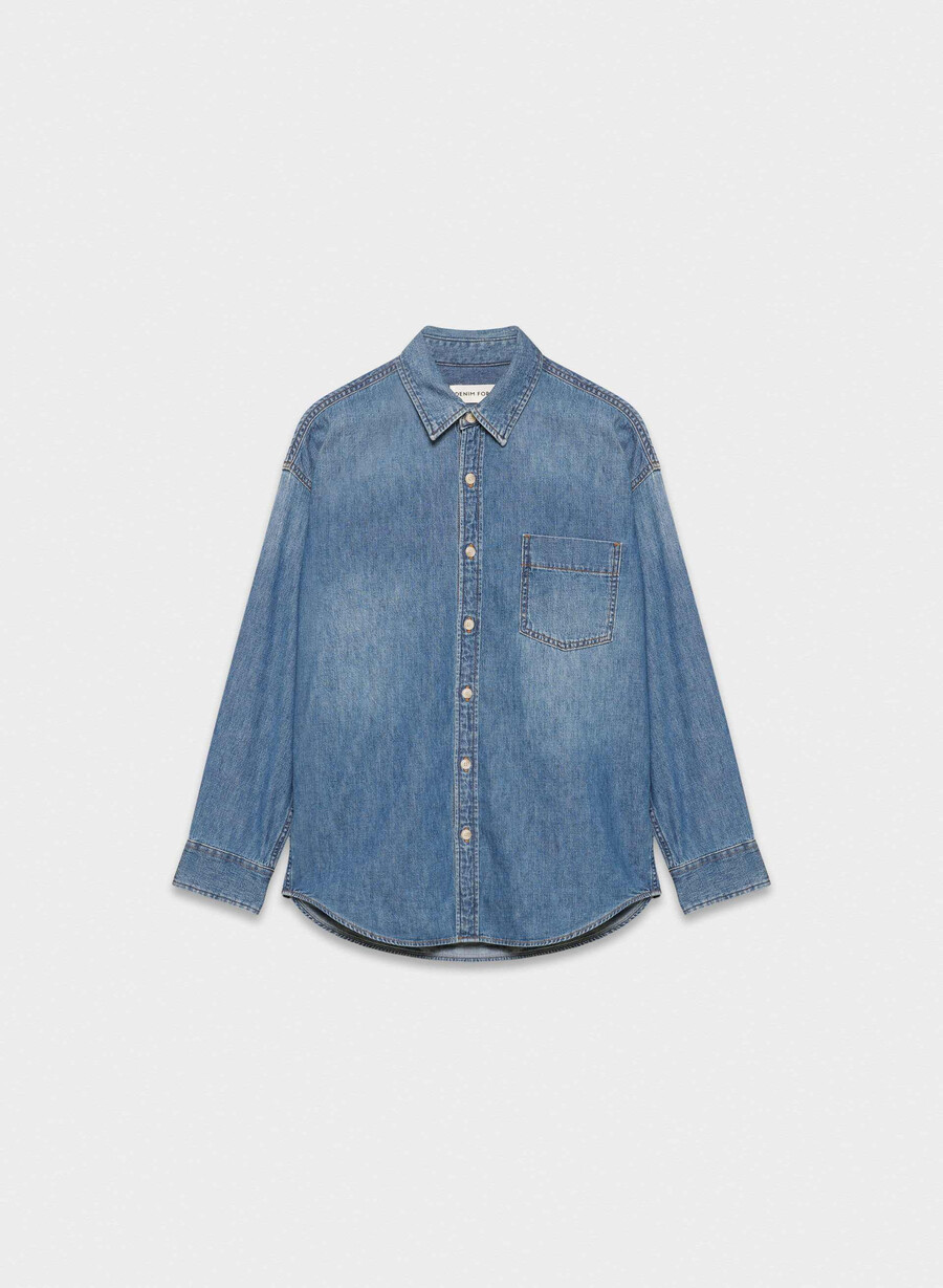 denim forum komfortabel denimskjorte fra 80-tallet 5 år kiss n tell svart