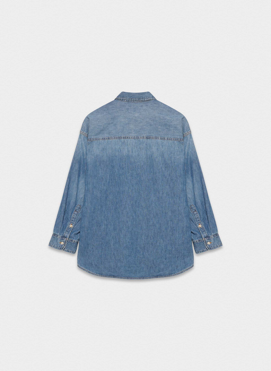 denim forum komfortabel denimskjorte fra 80-tallet 5 år kiss n tell svart