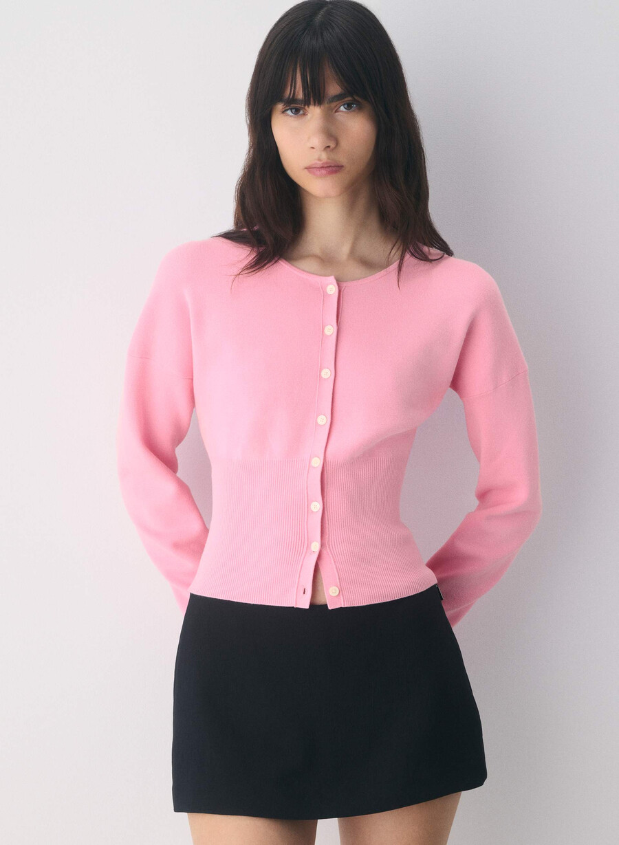 golightly cardigan - wonder yarn jellybean rosa