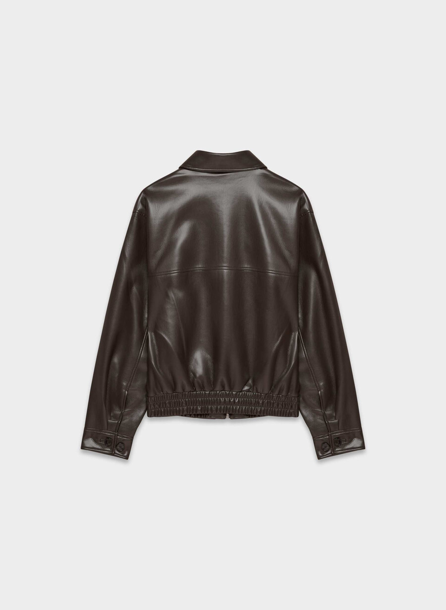 falcon jakke - unreal leather rich mocha brun