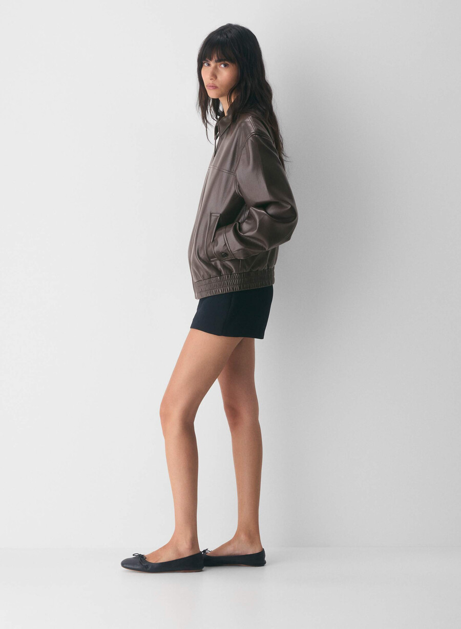falcon jakke - unreal leather rich mocha brun
