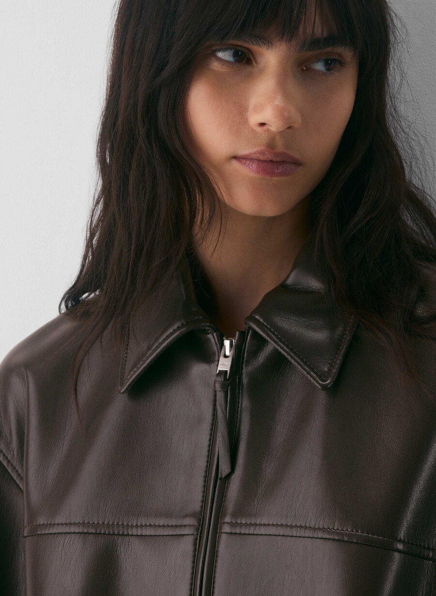 falcon jakke - unreal leather rich mocha brun