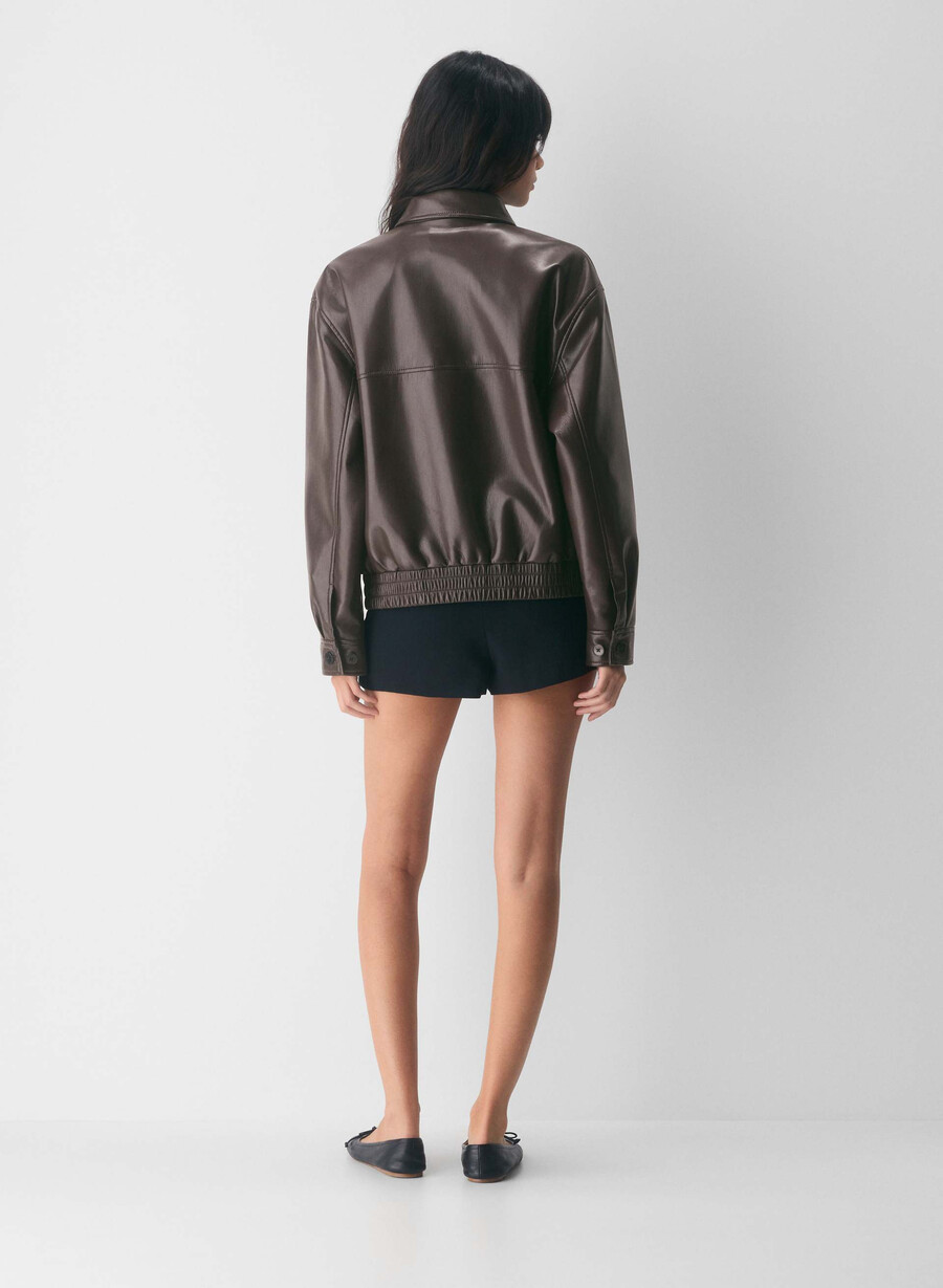 falcon jakke - unreal leather rich mocha brun