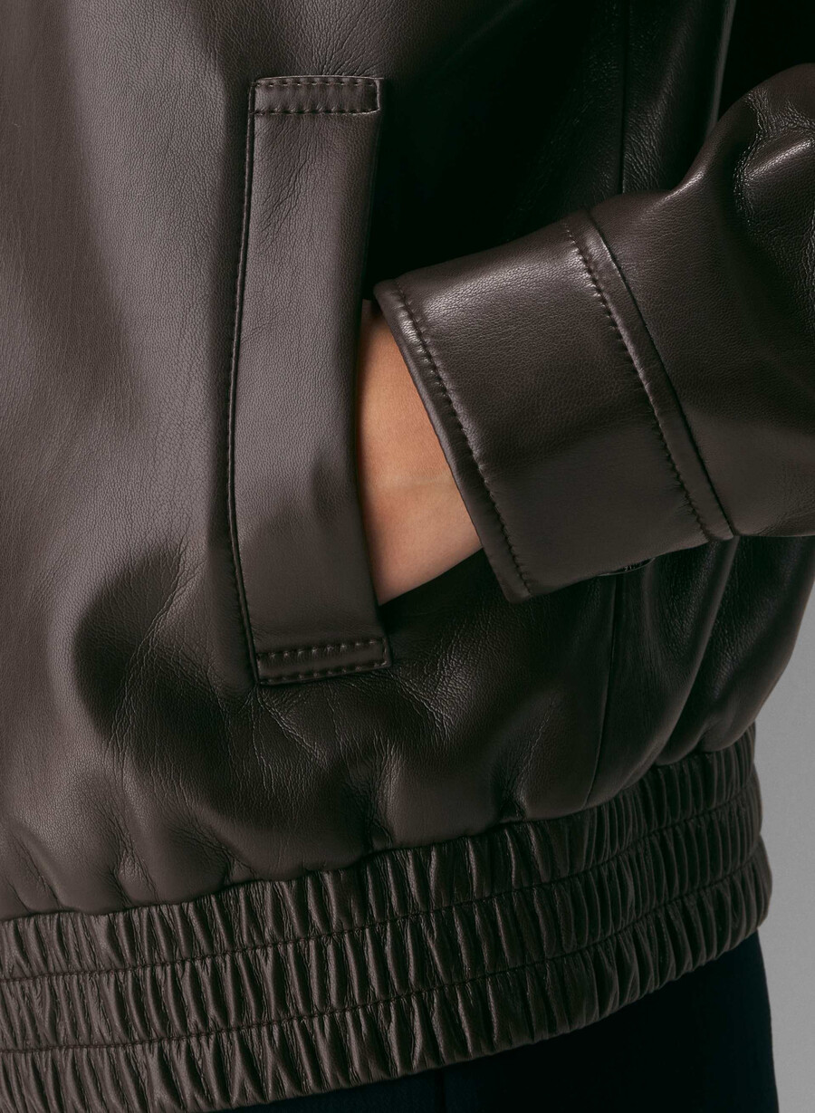 falcon jakke - unreal leather rich mocha brun