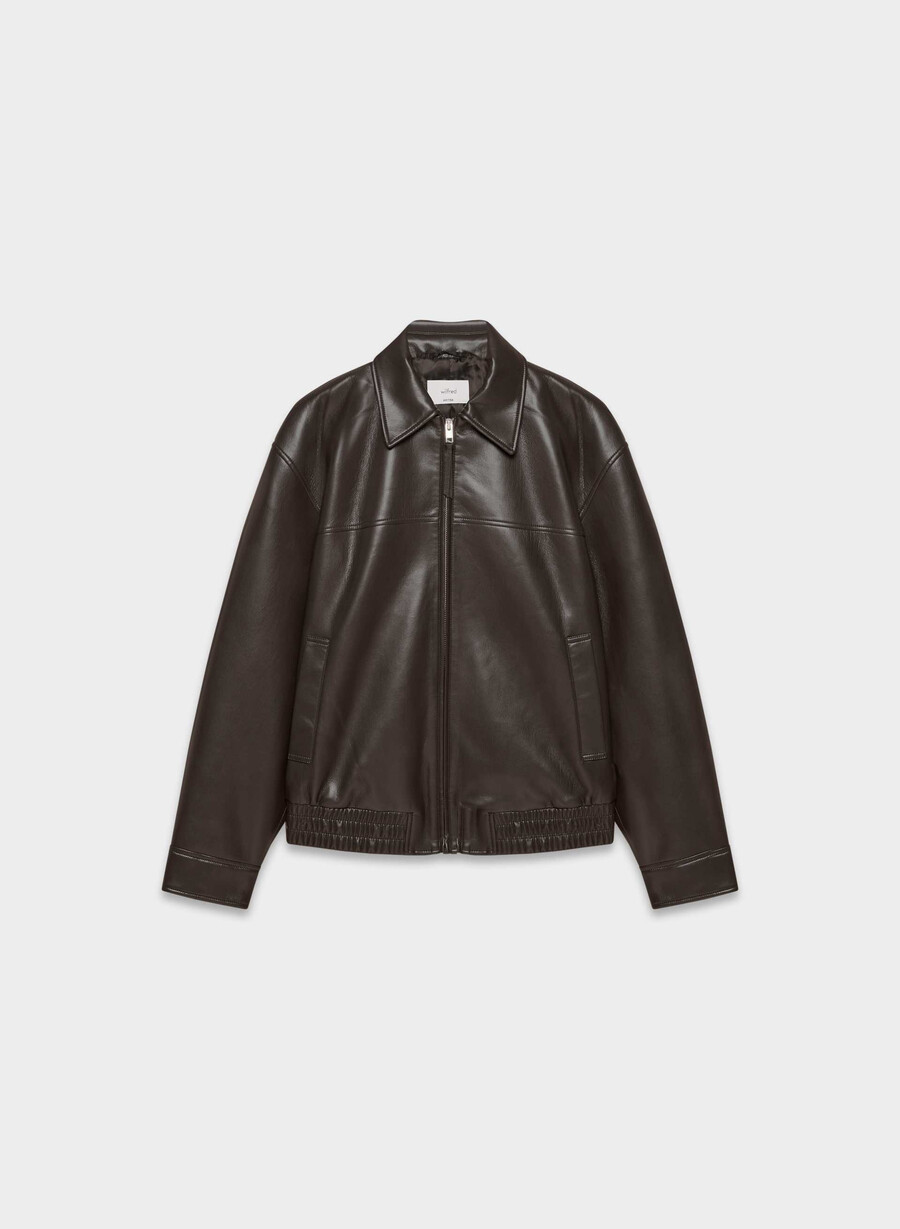 falcon jakke - unreal leather rich mocha brun