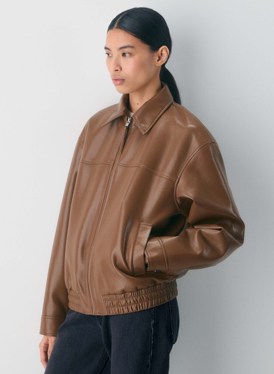 falcon jakke - unreal leather chocolatier brun