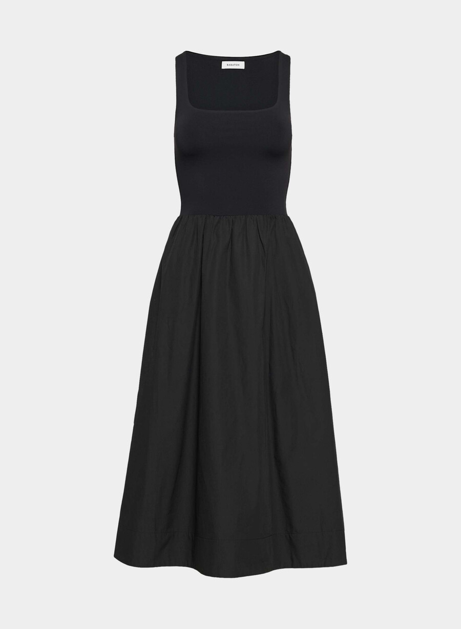 revive poplin kjole svart