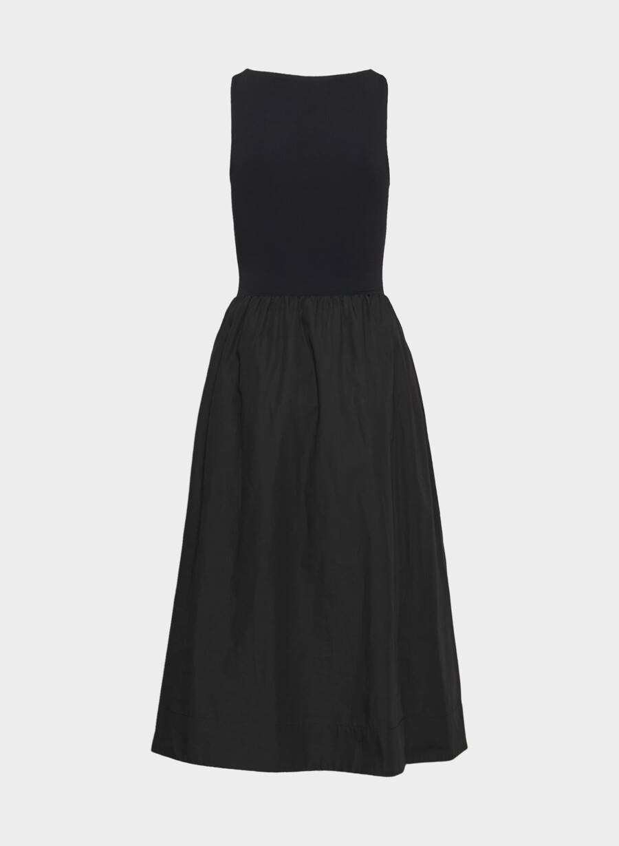 revive poplin kjole svart
