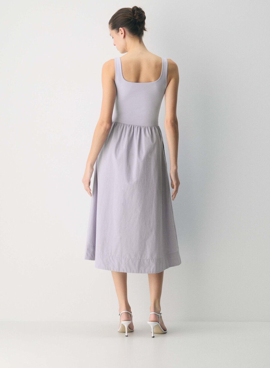 revive poplin kjole villblomster lila