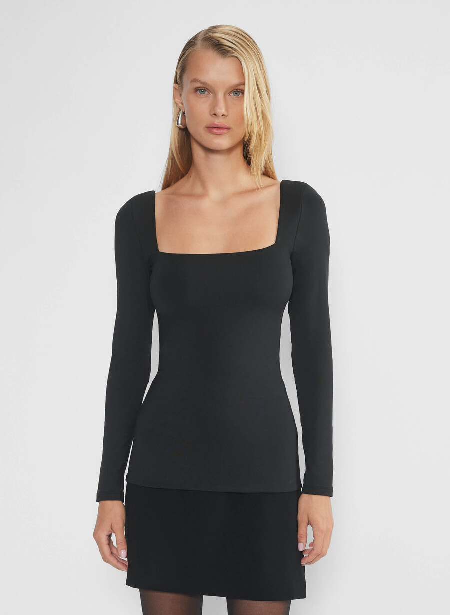 original contour squareneck hip langermet svart