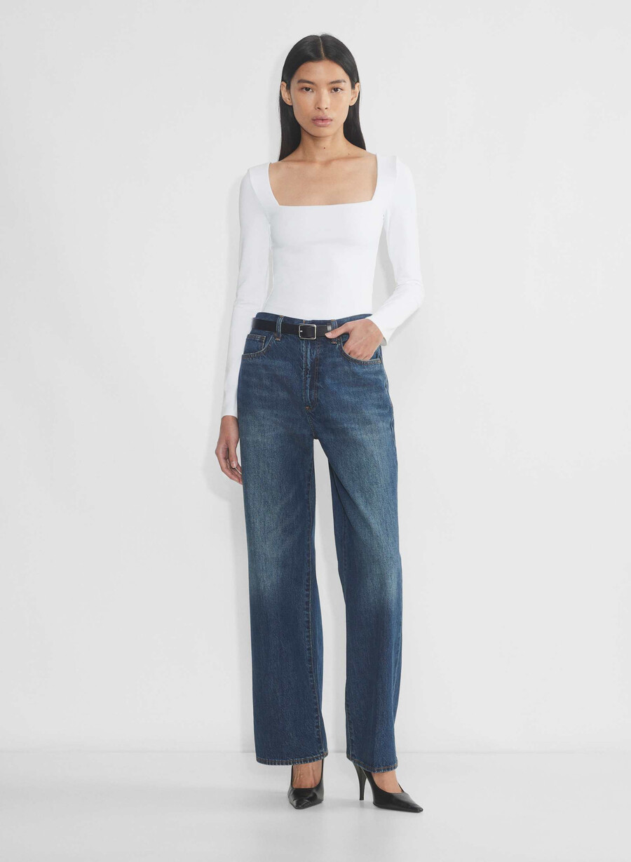 original contour squareneck hip langermet knallhvit