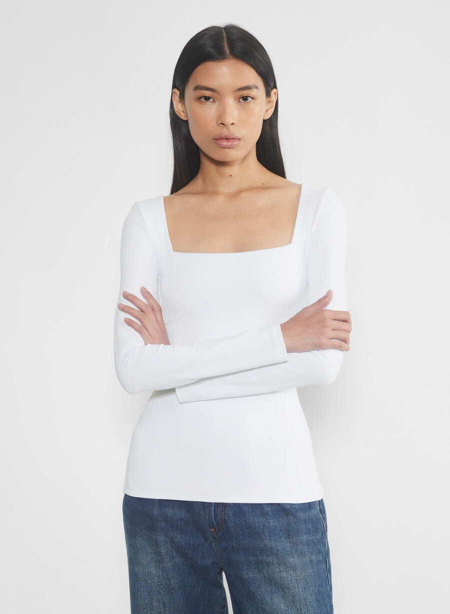 original contour squareneck hip langermet knallhvit