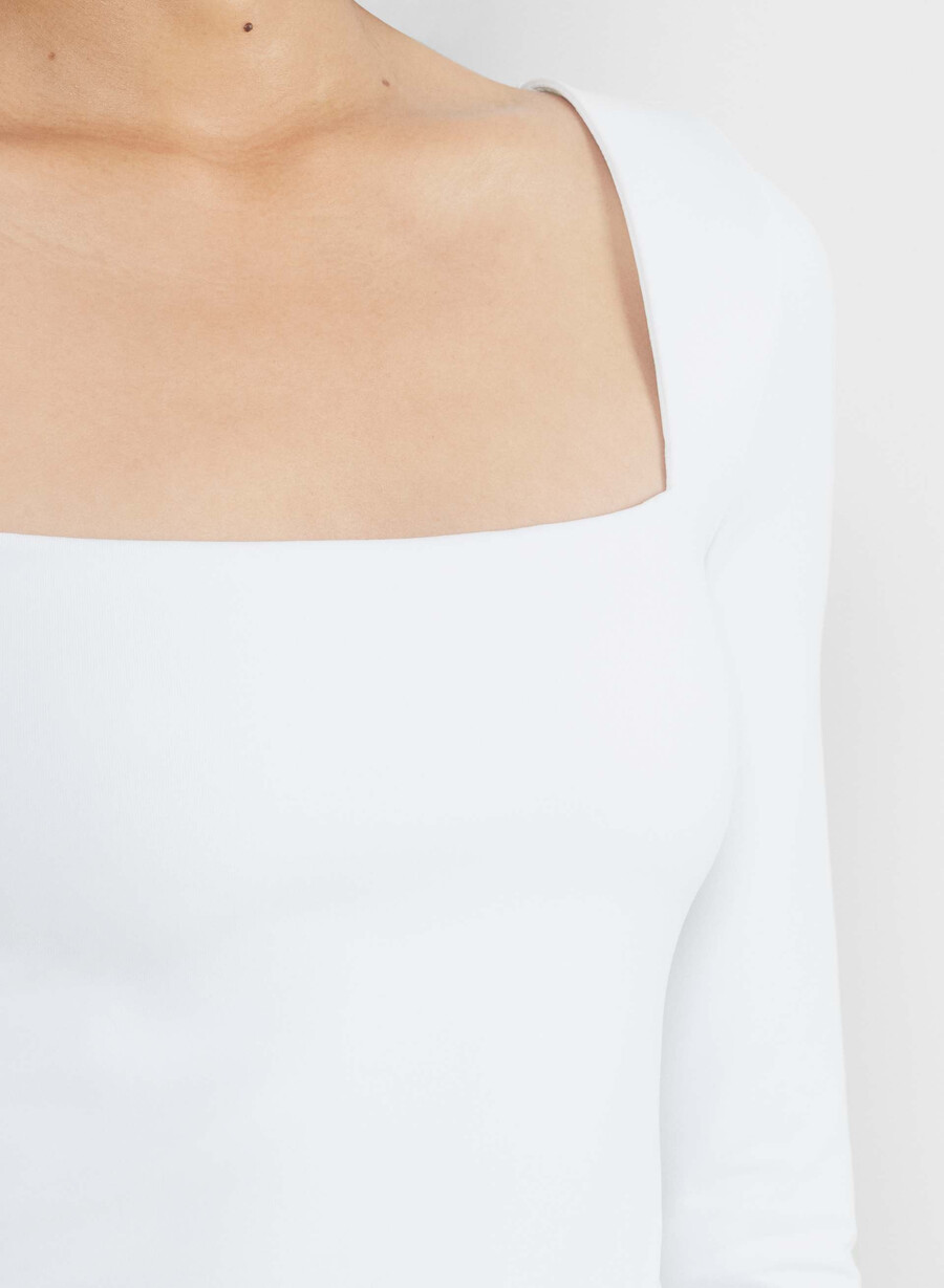 original contour squareneck hip langermet knallhvit