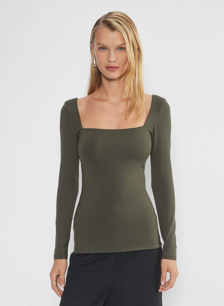original contour squareneck hip langermet mØrk oliven