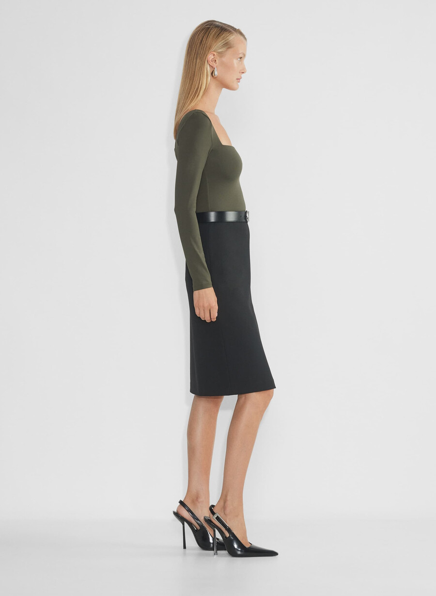 original contour squareneck hip langermet mØrk oliven