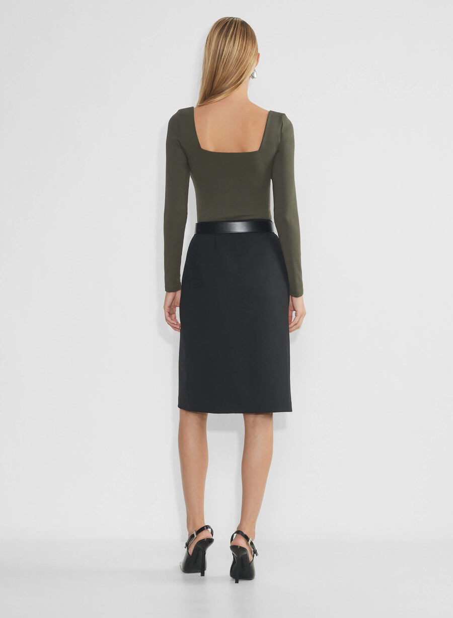 original contour squareneck hip langermet mØrk oliven