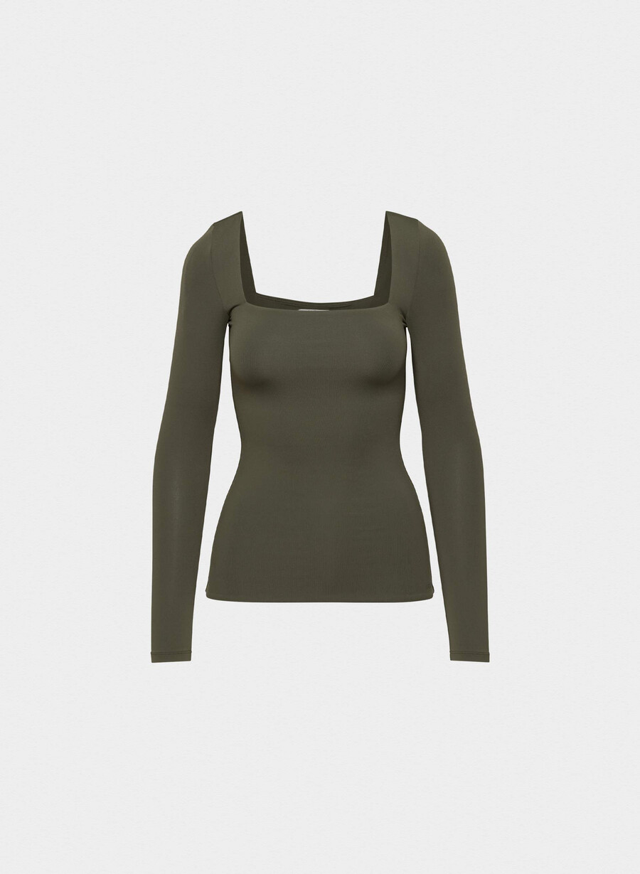original contour squareneck hip langermet mØrk oliven