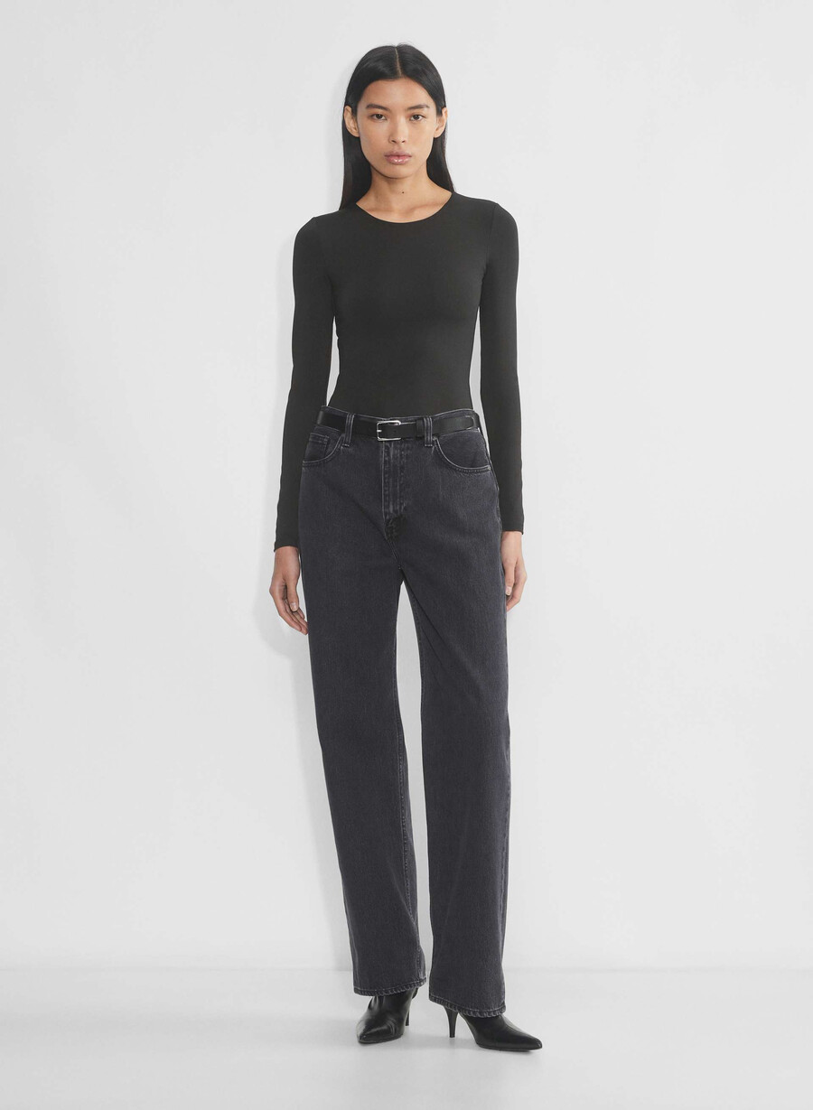 original contour crew hip langermet knallhvit