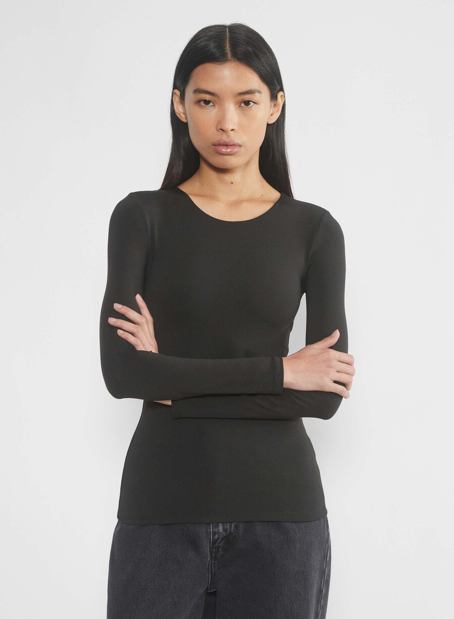 original contour crew hip langermet knallhvit