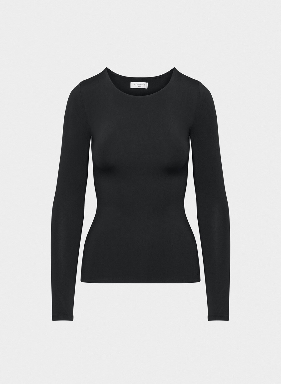 original contour crew hip langermet knallhvit