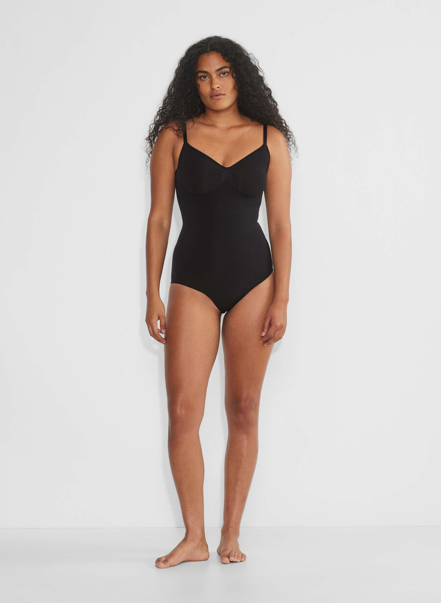 shapeenhance sømløs hel-bum bodysuit svart