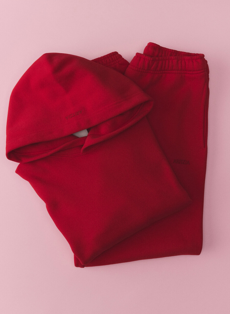 koselig fleece-hettegenser med perfekt passform blinkende rød