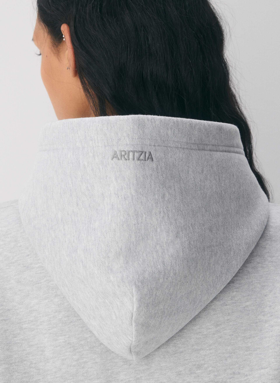 koselig hettegenser i fleece med perfekt passform heather chrome