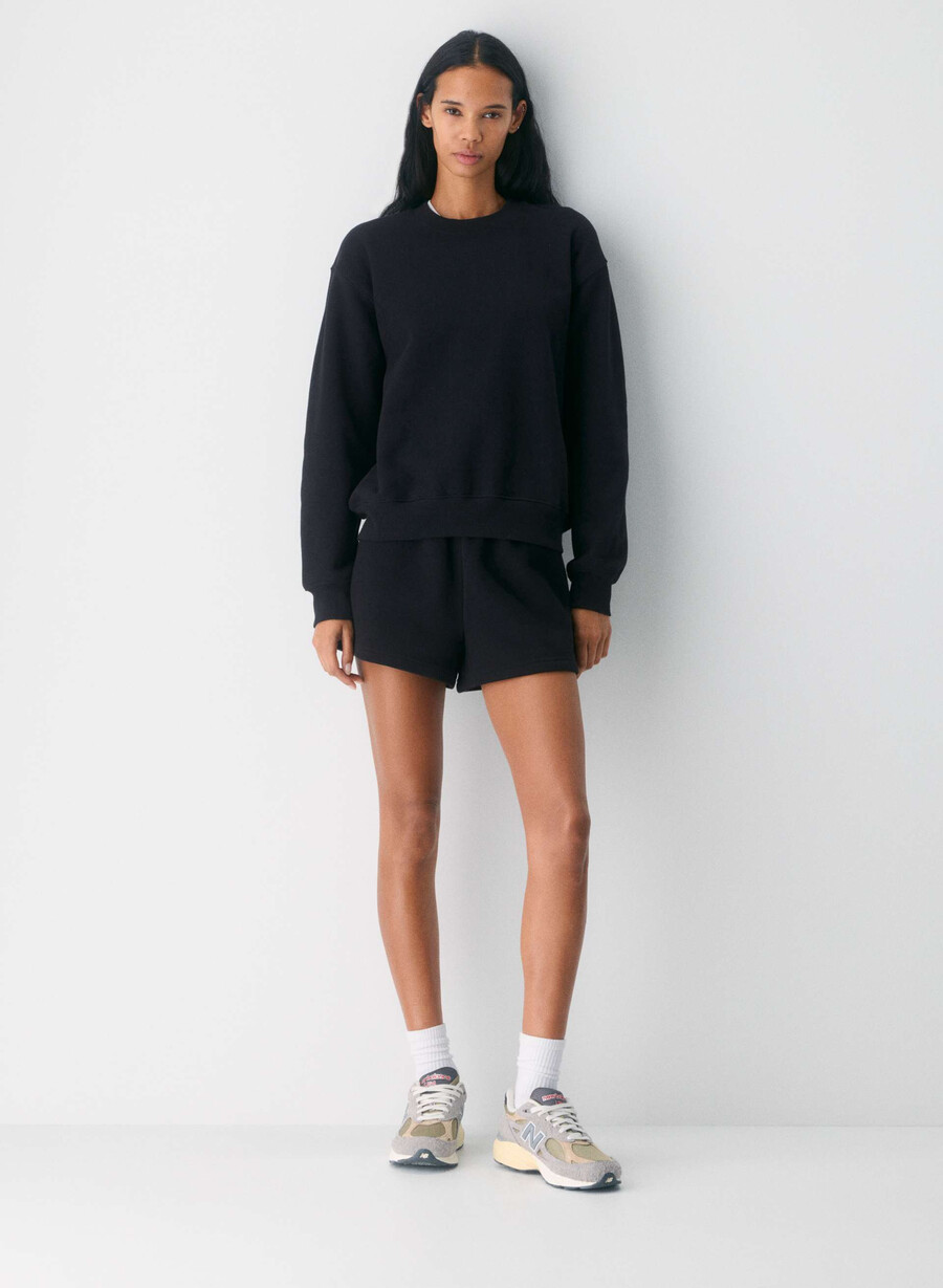 koselig fleece perfect crew genser svart