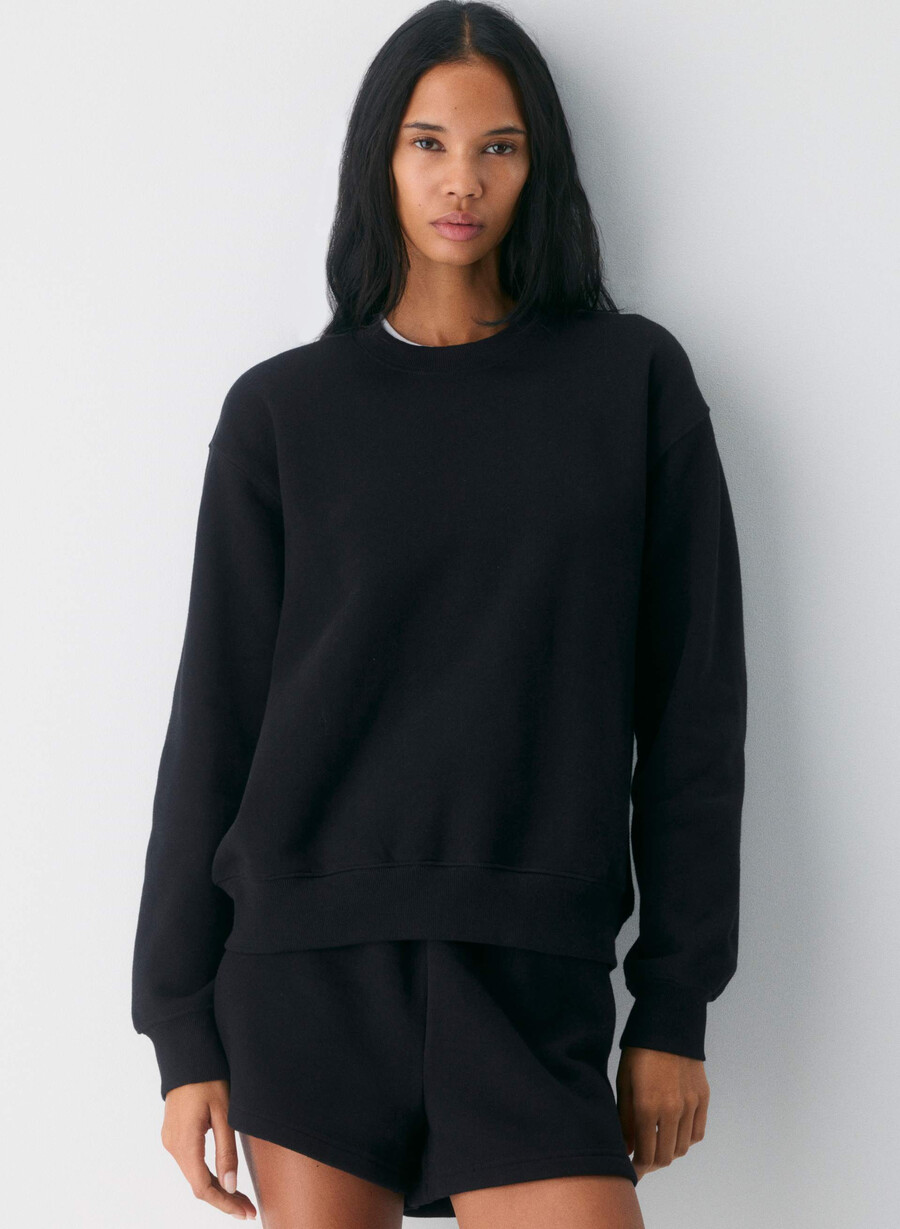 koselig fleece perfect crew genser svart