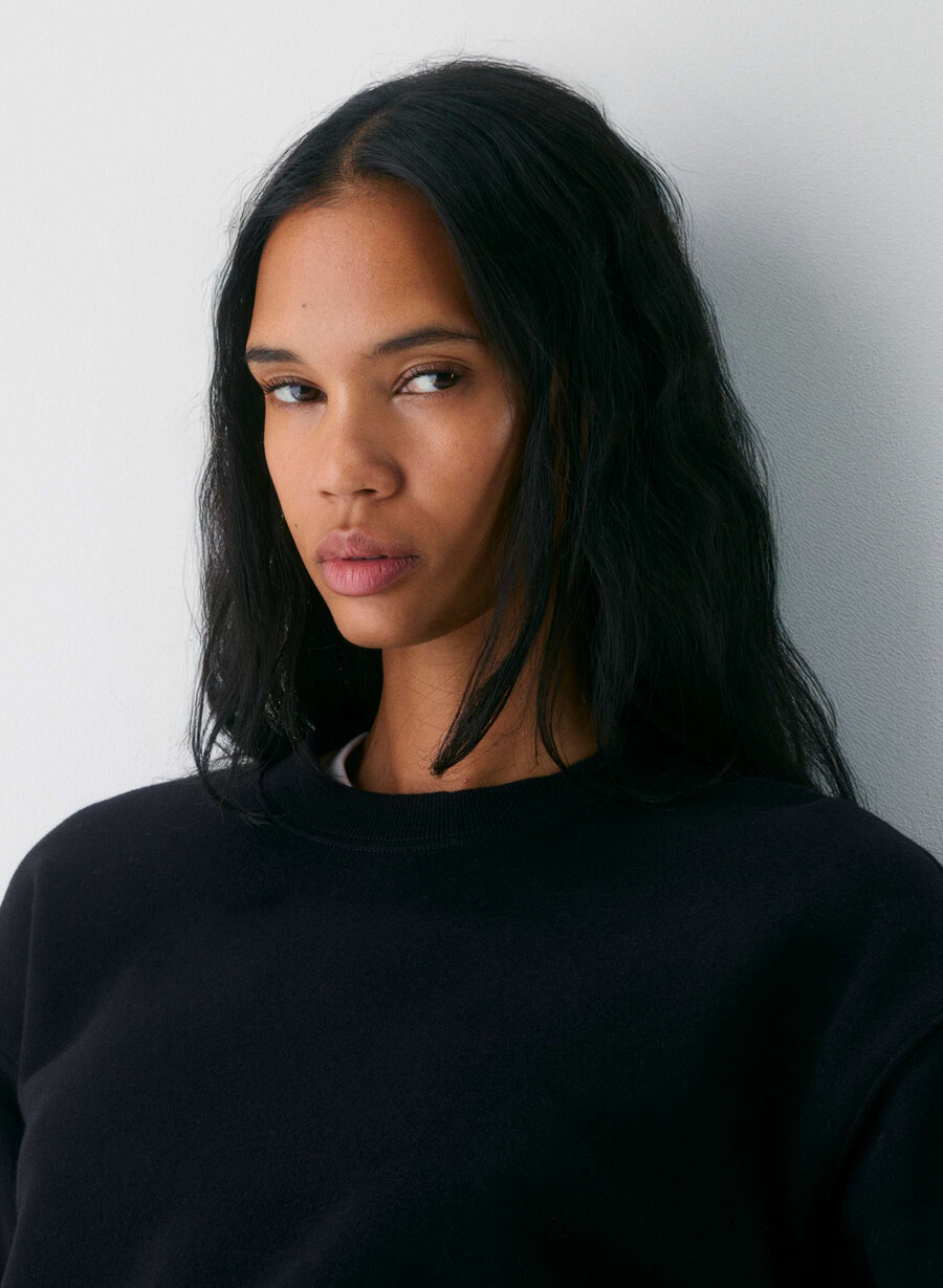 koselig fleece perfect crew genser svart