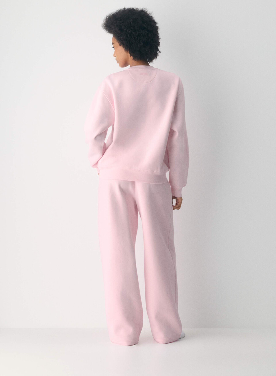 koselig fleece-genser med perfekt rund hals villa rosa