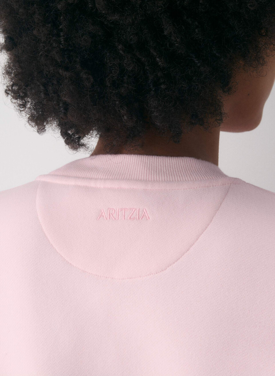 koselig fleece-genser med perfekt rund hals villa rosa