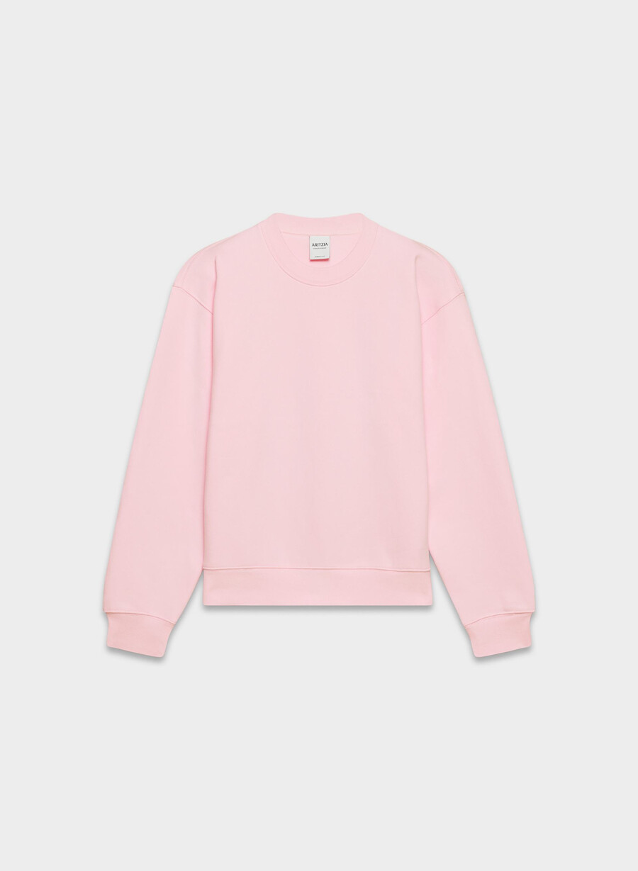koselig fleece-genser med perfekt rund hals villa rosa