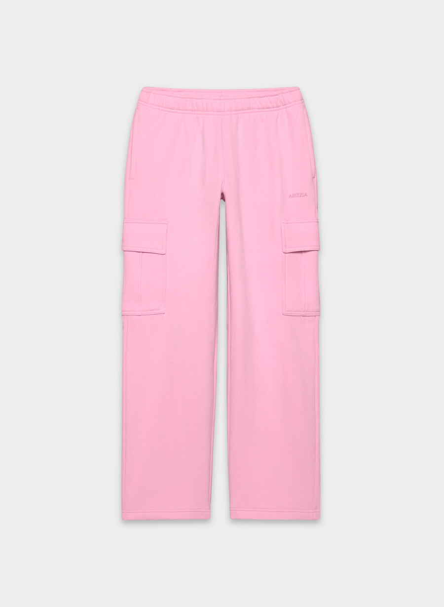 cozy sweatfleece mega cargo joggebukse morganite rosa
