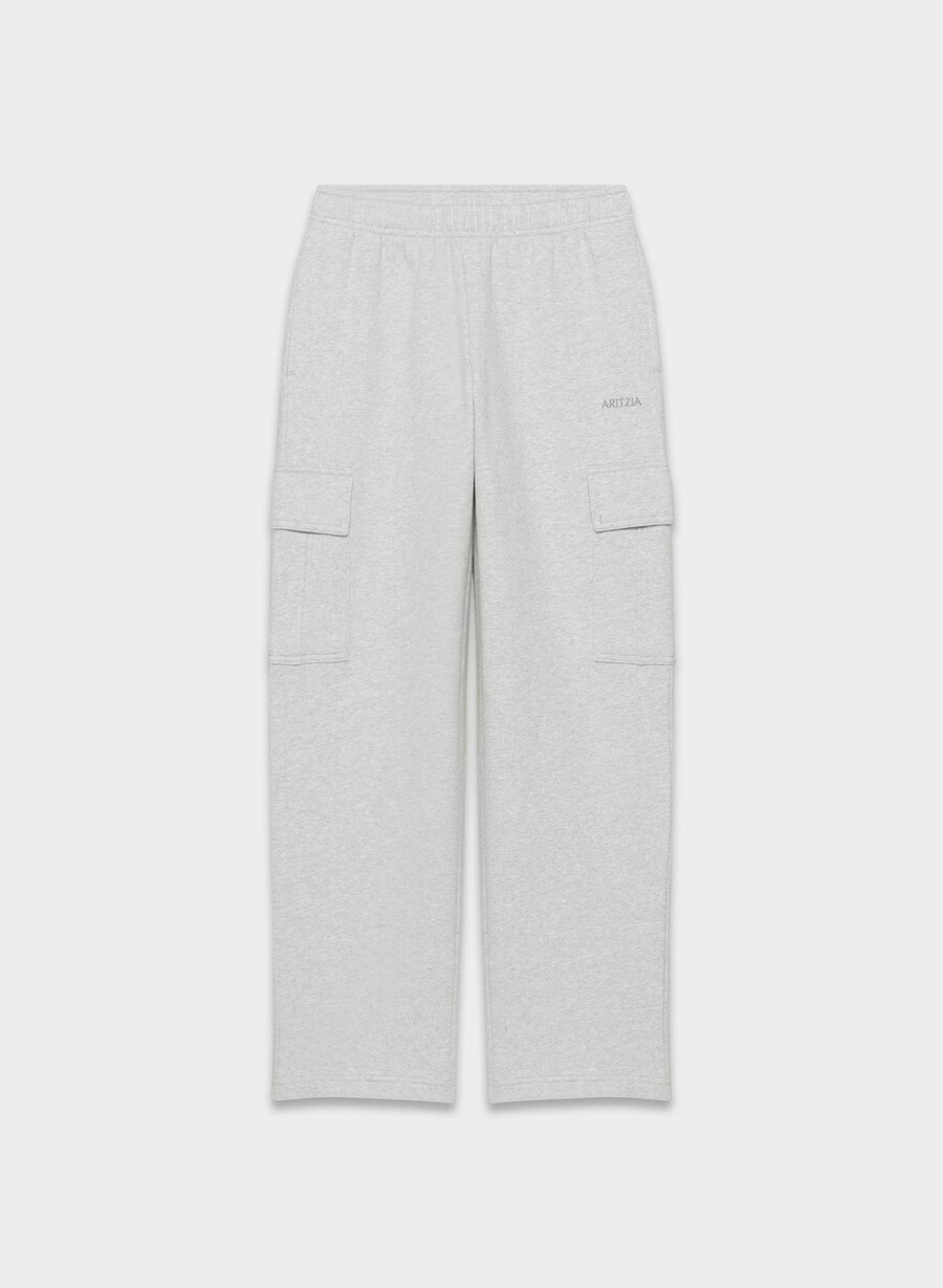 cozy sweatfleece mega cargo joggebukse i melange krom