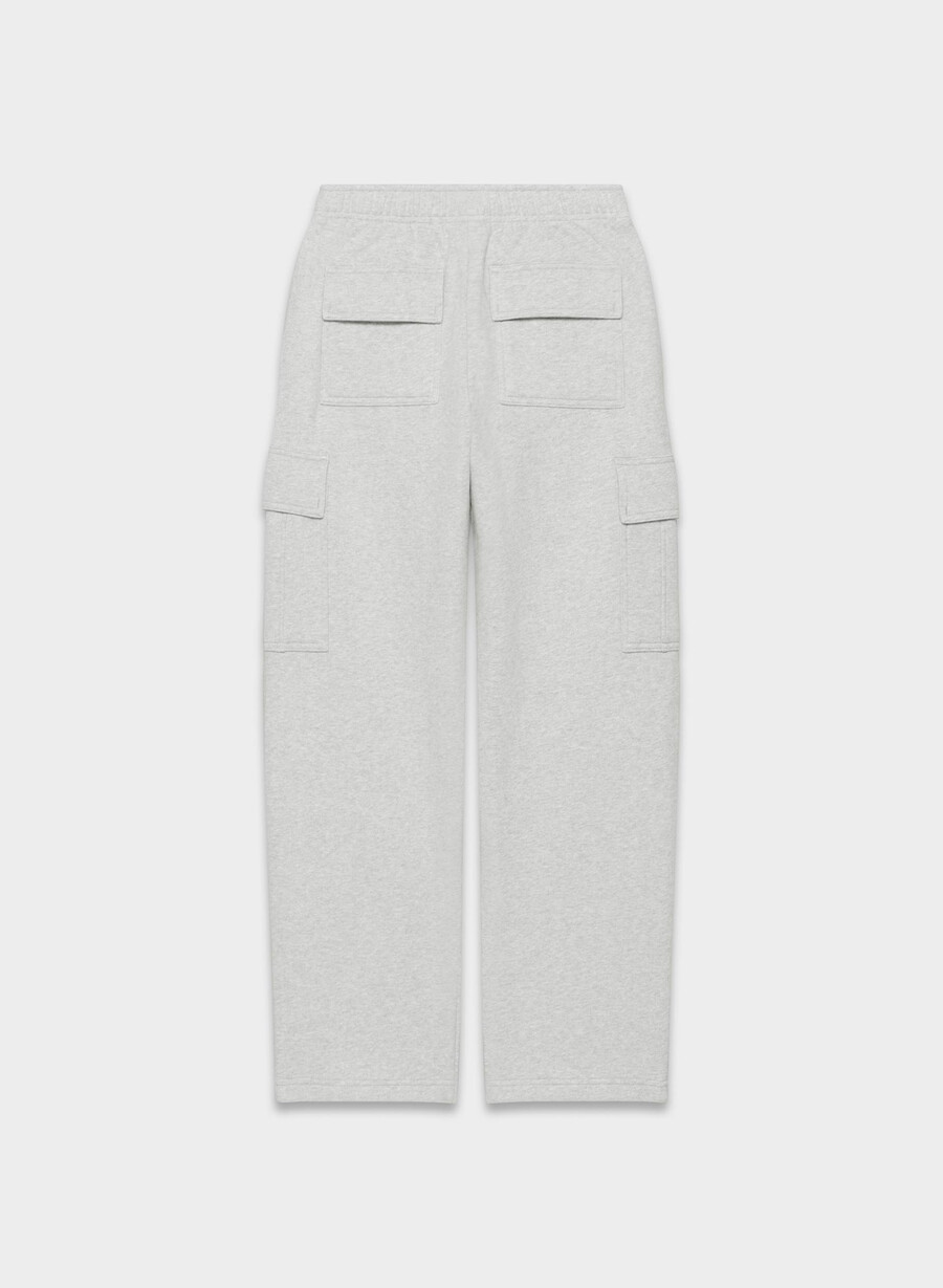 cozy sweatfleece mega cargo joggebukse i melange krom