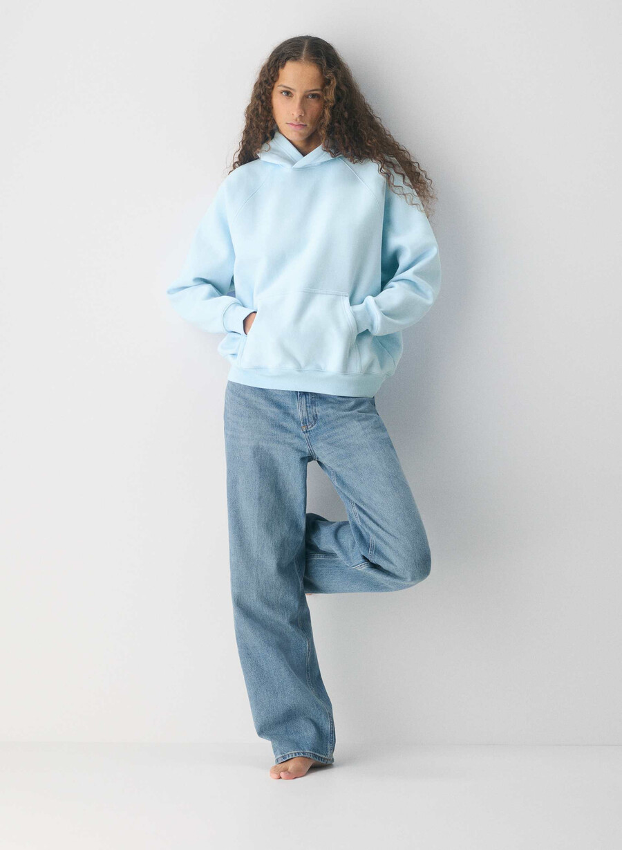 koselig fleece mega raglan hettegenser villa blÅ